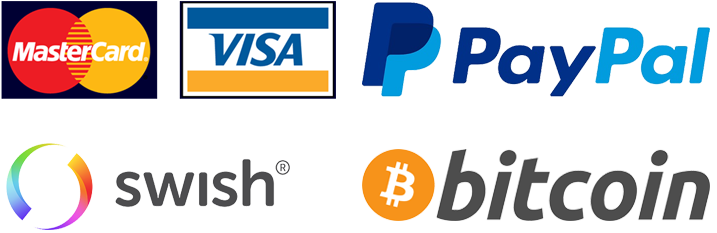 Betalning Swish Bitcoin Mastercard Paypal
